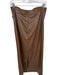 Commense Size L Brown Vegan Leather Back Zip Gathered Side Maxi Skirt Brown / L