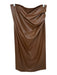 Commense Size L Brown Vegan Leather Back Zip Gathered Side Maxi Skirt Brown / L