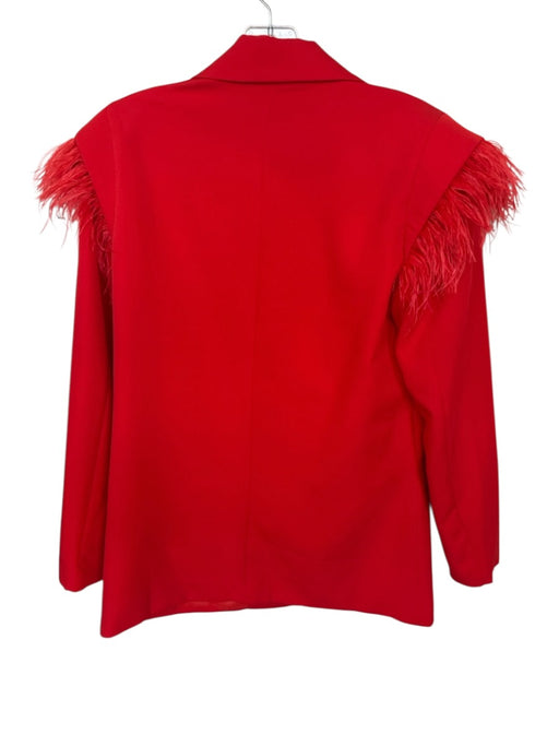reveuse Size M Red Polyester Double Breasted Feather detail Buttons Jacket Red / M