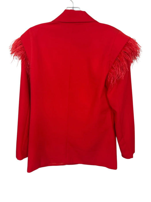 reveuse Size M Red Polyester Double Breasted Feather detail Buttons Jacket Red / M
