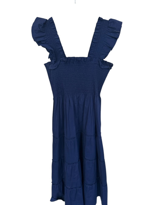 Hill House Size S Navy Cotton Maxi Ruffle Smocked Tiered Dress Navy / S