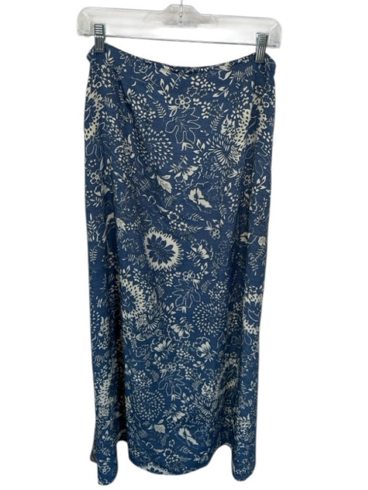 Raga Size S Blue & Orange Floral Side Zipper Maxi Skirt Blue & Orange / S