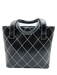 Chanel Black Calfskin Contrast Stitch Diamond Snap Closure Tote Bag Black / S