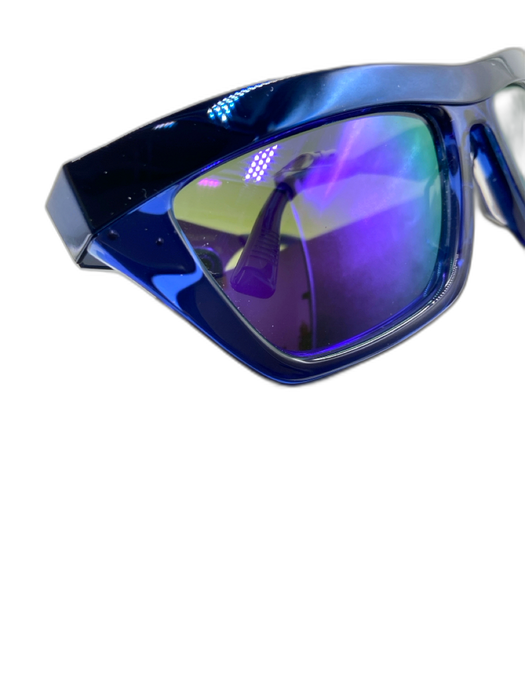 Bottega Veneta Blue Acetate Mirror Cat Eye Sunglasses Blue