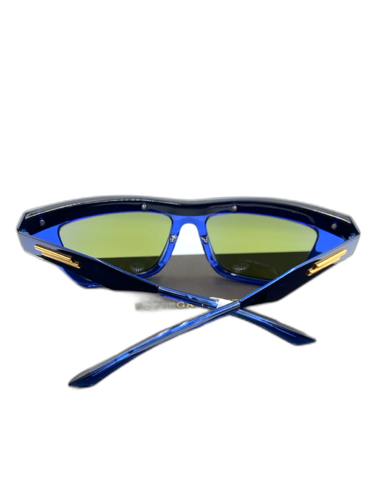 Bottega Veneta Blue Acetate Mirror Cat Eye Sunglasses Blue