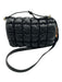 COS Black Leather Flap Quilted Gold Hardware Crossbody Bag Black / Small