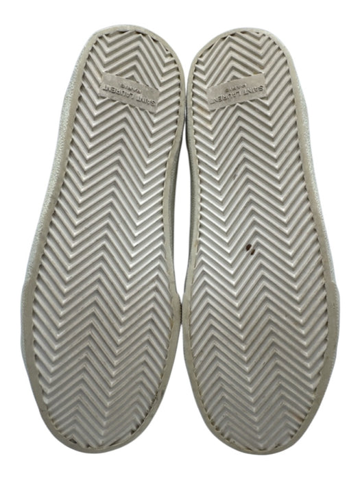 Saint Laurent Shoe Size 39.5 Cream White Canvas Rubber Sole Logo Sneakers Cream White / 39.5