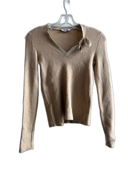 Moschino Size 6 Gold Polyamide Blend Long Sleeve Ribbed Glitter Sweater Gold / 6