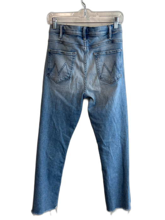 Mother Size 31 Light Denim Cotton Blend 5 Pocket Zip Fly Straight Leg Jeans Light Denim / 31