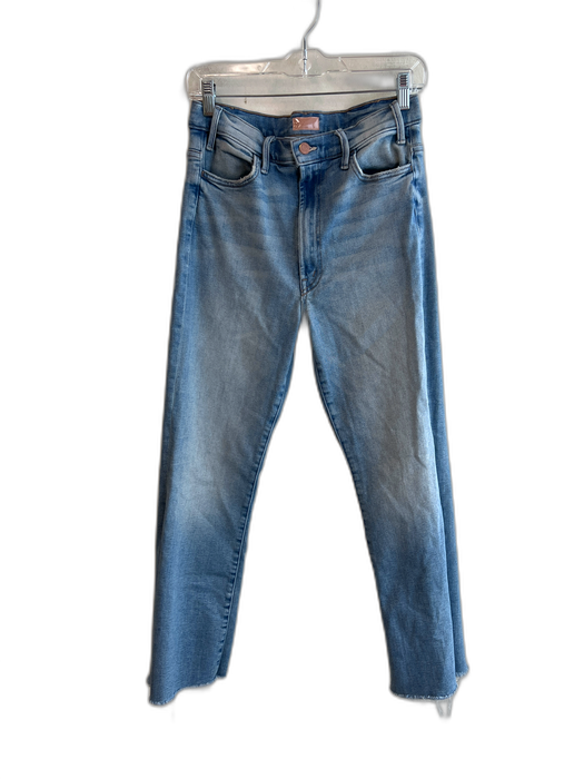 Mother Size 31 Light Denim Cotton Blend 5 Pocket Zip Fly Straight Leg Jeans Light Denim / 31