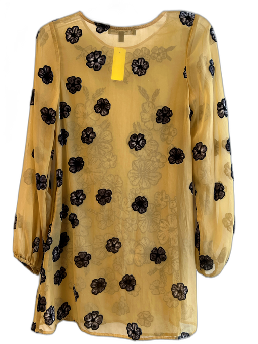 For Love & Lemons Size Small Gold & Black No Fabric Tag Semi Sheer Dress Gold & Black / Small
