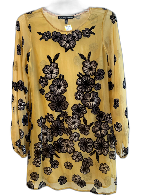 For Love & Lemons Size Small Gold & Black No Fabric Tag Semi Sheer Dress Gold & Black / Small