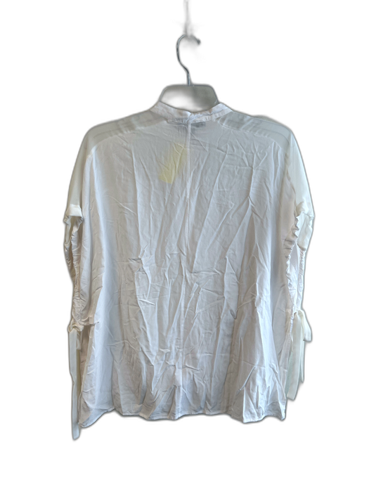 All Saints Size Small White Viscose Button Down Drop Shoulder Tie At Waist Top White / Small