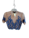 For Love & Lemons Size Small Tan & blue Polyester Short Sleeve Cropped Mesh Top Tan & blue / Small