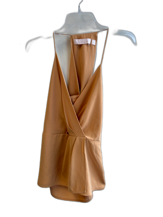 Keepsake Size Large Muted Orange Polyester Sleeveless Side Zip V Neck Top Muted Orange / Large