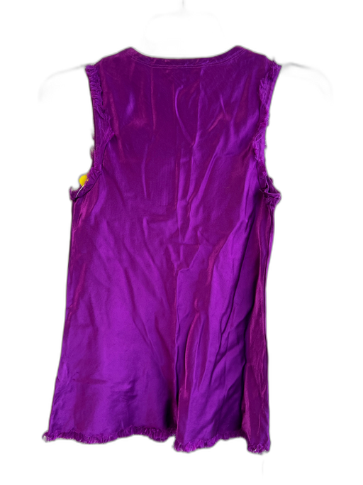 Helmut Lang Size 0 Purple Viscose Sleeveless Raw Edges Round Neck Top Purple / 0