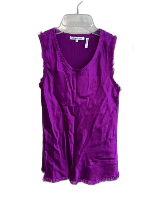 Helmut Lang Size 0 Purple Viscose Sleeveless Raw Edges Round Neck Top Purple / 0