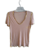 Zadig & Voltaire Size Large Light Peach Modal Gold trim V Neck Short Sleeve Top Light Peach / Large