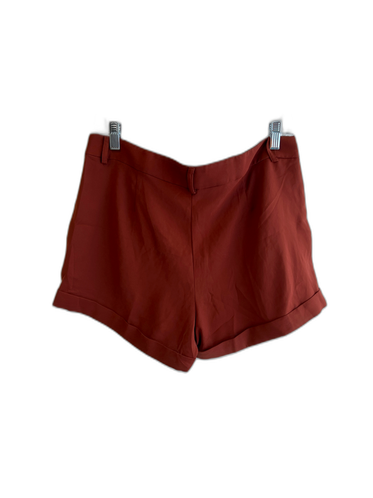 Amanda Uprichard Size Medium Rust Polyester Zip Fly Belt Loops Cuffed Shorts Rust / Medium