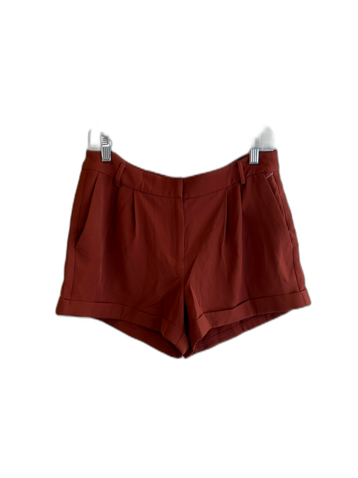 Amanda Uprichard Size Medium Rust Polyester Zip Fly Belt Loops Cuffed Shorts Rust / Medium