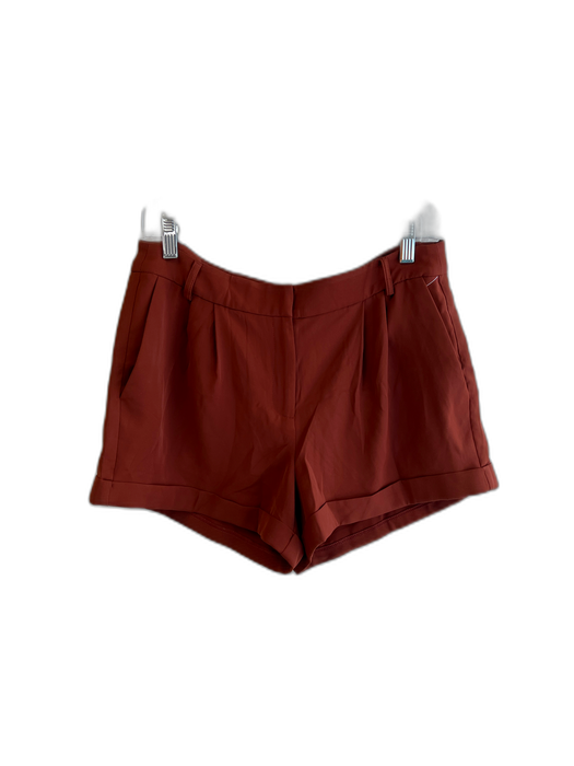 Amanda Uprichard Size Medium Rust Polyester Zip Fly Belt Loops Cuffed Shorts Rust / Medium