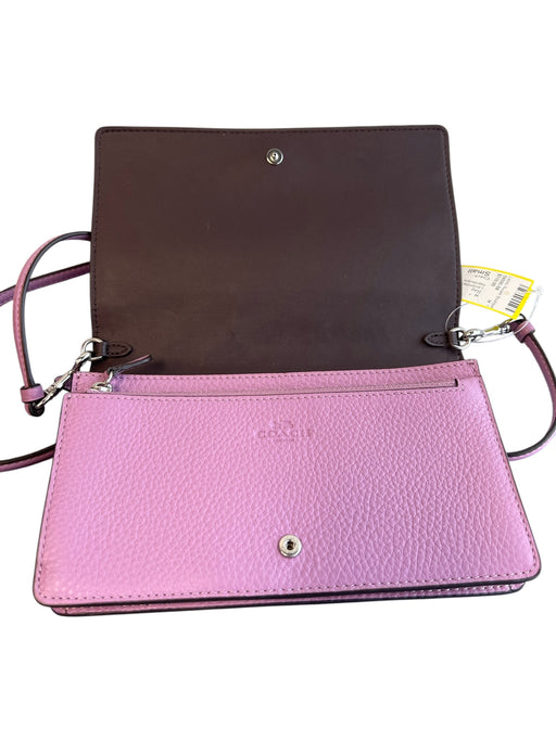 Coach Lavendar Leather Pebbled Silver Hardware Adjustable Strap Card Holder Bag Lavendar / Small