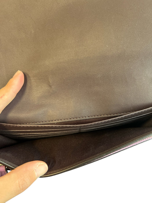Coach Lavendar Leather Pebbled Silver Hardware Adjustable Strap Card Holder Bag Lavendar / Small