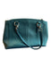 Coach Dark Teal Leather Metallic Double Handle Double Zipper Bag Dark Teal / Medium