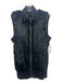Calypso Size XS Black Wool & Rabbit Zip Up Sleeveless Mock Neck Vest Black / XS