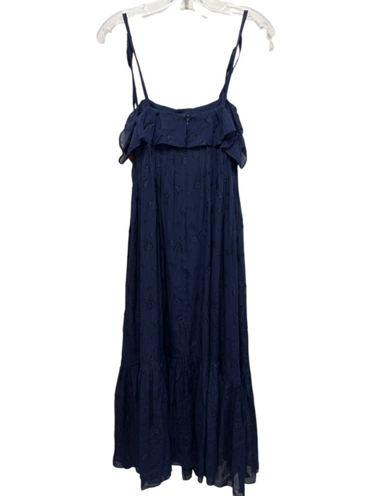 Co Size S Navy Blue Silk Blend Spaghetti Strap Tie Shoulder Pleated Dress Navy Blue / S