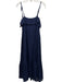 Co Size S Navy Blue Silk Blend Spaghetti Strap Tie Shoulder Pleated Dress Navy Blue / S