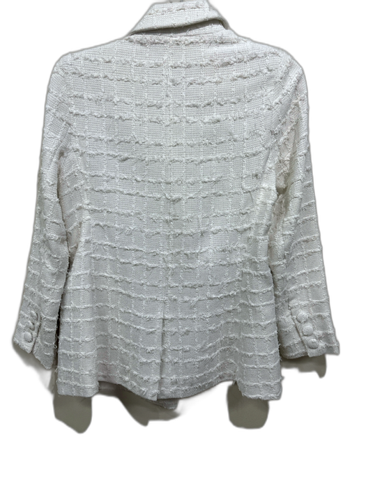 Abbey Glass Size S White Polyester Tweed Windowpane Single Breasted Jacket White / S
