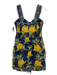 Farm Rio Size Small Blue, Green & Yellow Linen Blend Trim Detail Pineapple Dress Blue, Green & Yellow / Small