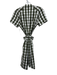 Lafayette 148 Size 2 Green & White Cotton Blend Short Sleeve Checked Dress Green & White / 2