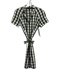 Lafayette 148 Size 2 Green & White Cotton Blend Short Sleeve Checked Dress Green & White / 2