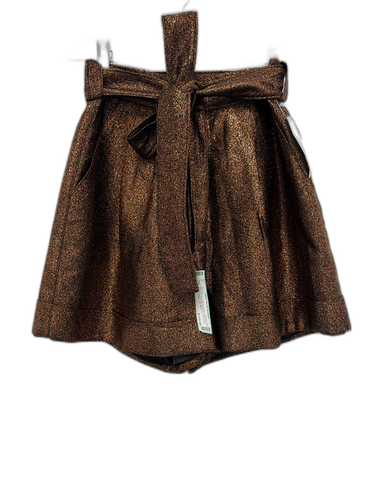 Christy Lynn Size 2 Bronze Acrylic Blend High Waist Shimmer Pockets Shorts Bronze / 2