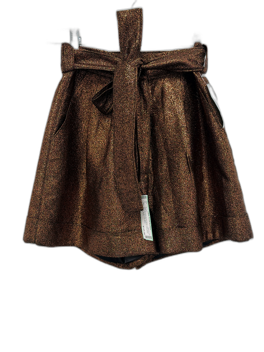 Christy Lynn Size 2 Bronze Acrylic Blend High Waist Shimmer Pockets Shorts Bronze / 2