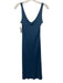 Naadam Size S Slate Blue Silk & Cashmere V Neck & Back Ribbed Sleeveless Dress Slate Blue / S
