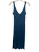 Naadam Size S Slate Blue Silk & Cashmere V Neck & Back Ribbed Sleeveless Dress Slate Blue / S