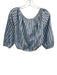 Melissa Odabash Size XS Blue & White Cotton Striped Off Shoulder Pant Set Blue & White / XS