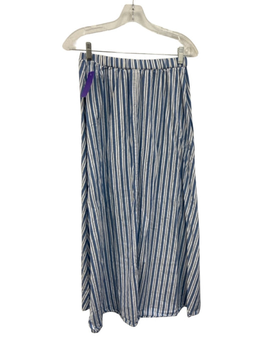 Melissa Odabash Size XS Blue & White Cotton Striped Off Shoulder Pant Set Blue & White / XS