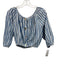 Melissa Odabash Size XS Blue & White Cotton Striped Off Shoulder Pant Set Blue & White / XS