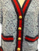 Gucci Size 38 Light Blue, Red, Navy Viscose Blend Floral Lace Overlay Jacket Light Blue, Red, Navy / 38
