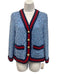Gucci Size 38 Light Blue, Red, Navy Viscose Blend Floral Lace Overlay Jacket Light Blue, Red, Navy / 38