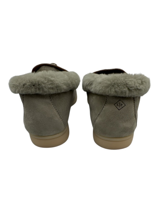 Loro Piana Shoe Size 39 Gray Suede Faux Fur Loafer Metal Accent Shoes Gray / 39