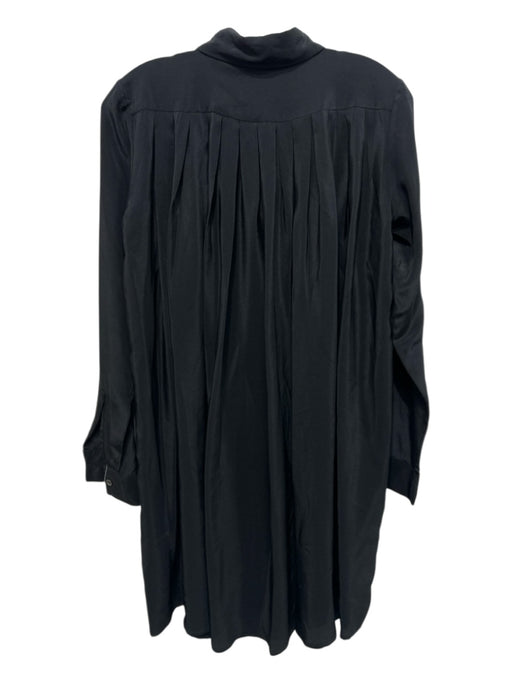 Co Size S Black Silk Long Sleeve Button Up & Collar Tunic Top Black / S