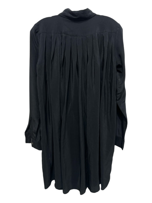 Co Size S Black Silk Long Sleeve Button Up & Collar Tunic Top Black / S