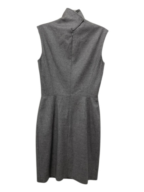 Yves Saint Laurent Size 38 Gray High Collar Sleeveless Shift Dress Gray / 38