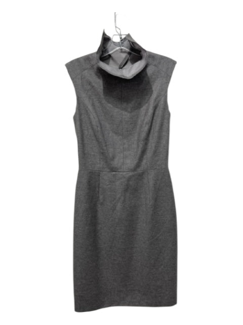 Yves Saint Laurent Size 38 Gray High Collar Sleeveless Shift Dress Gray / 38