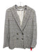 Veronica Beard Size 4 Navy, White, Beige Cotton Blend Plaid 4 Pocket Jacket Navy, White, Beige / 4